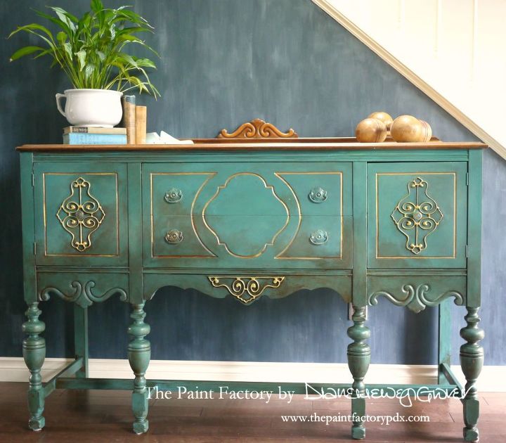 antique jacobean buffet, painted furniture, The After