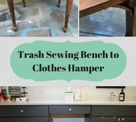 trash sewing bench to clothes hamper, cleaning tips, laundry rooms, repurposing upcycling, storage ideas