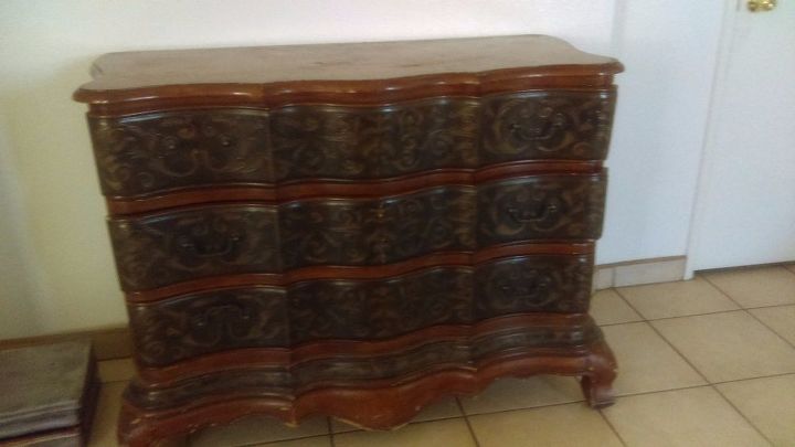 q i bought this old dresser for 20 i like redoing furniture i need help, painted furniture, painting wood furniture, I don t know the time or what the correct name would be it just caught my eye and for 20 I felt it was a deal