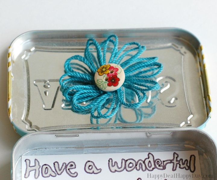 diy lunch box treat note holder from an altoid tin, crafts, repurpose household items, repurposing upcycling, storage ideas