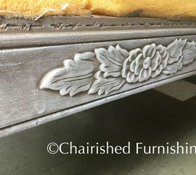 rustic restyled settee, how to, painted furniture, reupholster, Closeup of the front frame edge