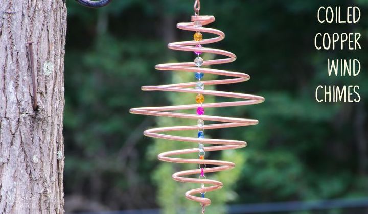 coiled copper wind chimes, crafts, how to, outdoor living