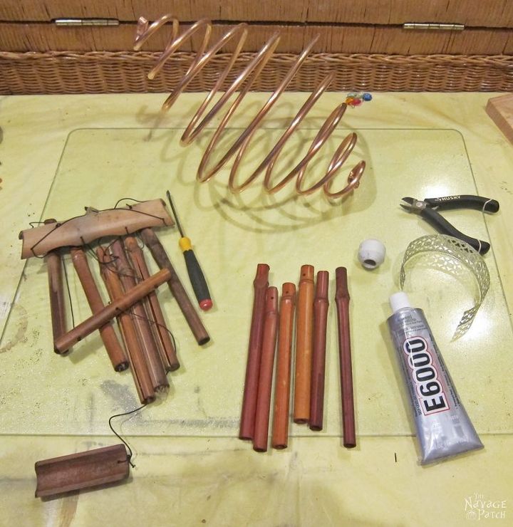 coiled copper wind chimes, crafts, how to, outdoor living