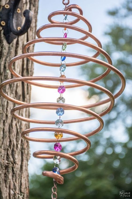 coiled copper wind chimes, crafts, how to, outdoor living