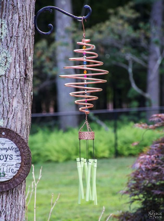 coiled copper wind chimes, crafts, how to, outdoor living