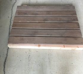 old barnboard porch display platform, how to, woodworking projects, The composition boards floor