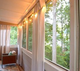 diy cheap and easy drop cloth curtains rods for porch, window treatments