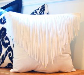 diy fringe pillow, crafts, how to, repurposing upcycling, reupholster