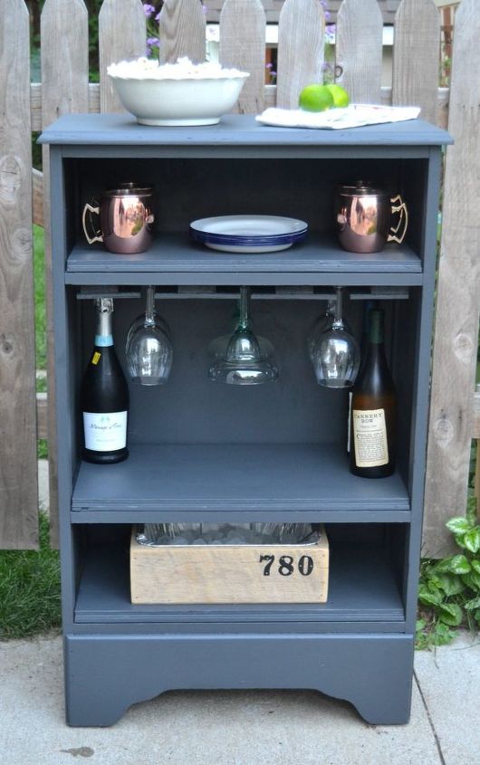 how to turn a curbside dresser into a bar, how to, painted furniture, repurposing upcycling