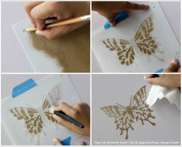 soar into style how to stencil butterfly wall art, bedroom ideas, how to, painting, wall decor