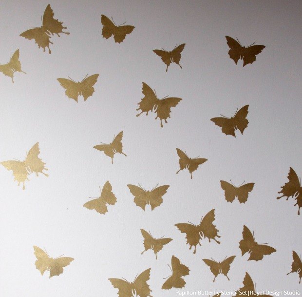 soar into style how to stencil butterfly wall art, bedroom ideas, how to, painting, wall decor