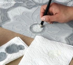 how to paint a hardwood floor with tile stencils, flooring, hardwood floors, home decor, how to, painting
