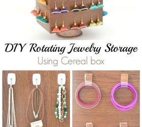 diy rotating jewelry storage using cereal box paper towel tube, crafts, how to, organizing, repurposing upcycling