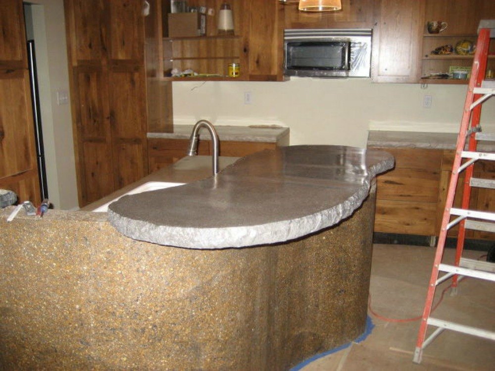 decoupage with fabric for countertop | bar | Pinterest ... 13 Different Ways to Make Your Own Concrete Kitchen ...