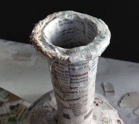 decoupage napkins on paper mache vases, crafts, decoupage
