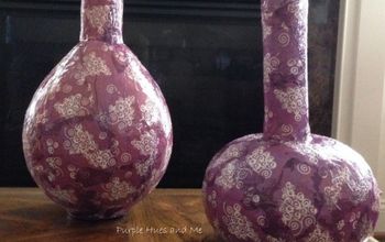 Decoupage Napkins on Paper Mache Vases