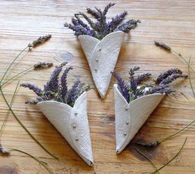 lavender display idea diy air drying clay cones, crafts