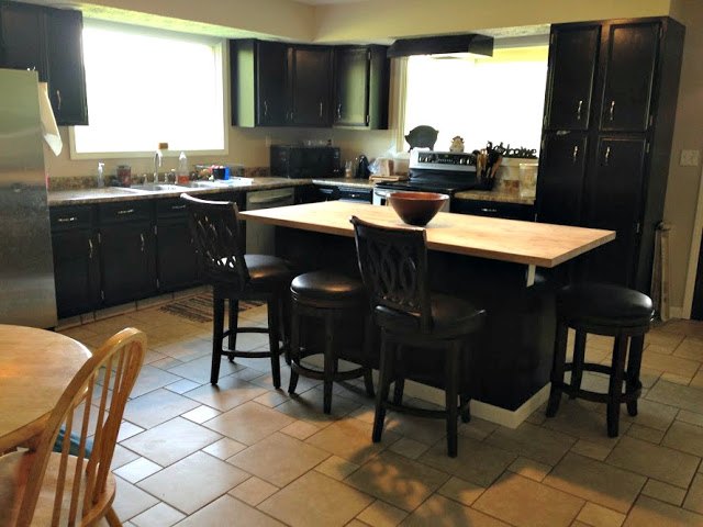 the kitchen is done , home improvement, kitchen cabinets, kitchen design, painting cabinets, tile flooring