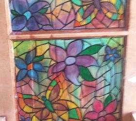 like magic an old wood door is transformed into stained glass , doors, how to, painted furniture, painting, windows