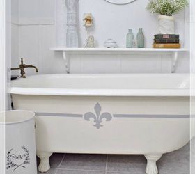31 brilliant ways to upcycle transform and fix your bathtub, Or Paint The Side Of Your Tub With A Design