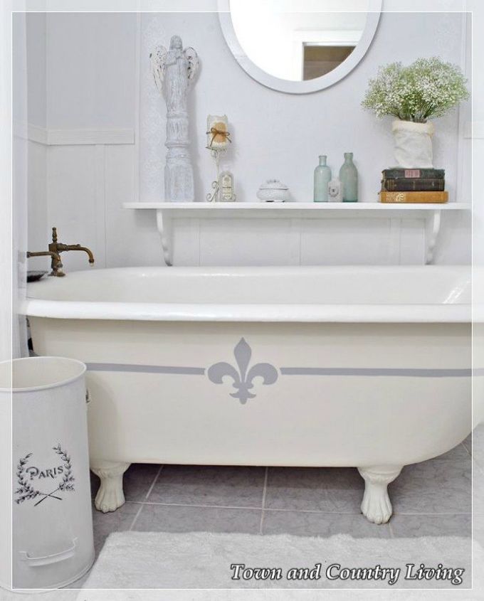 31 brilliant ways to upcycle transform and fix your bathtub, Or Paint The Side Of Your Tub With A Design