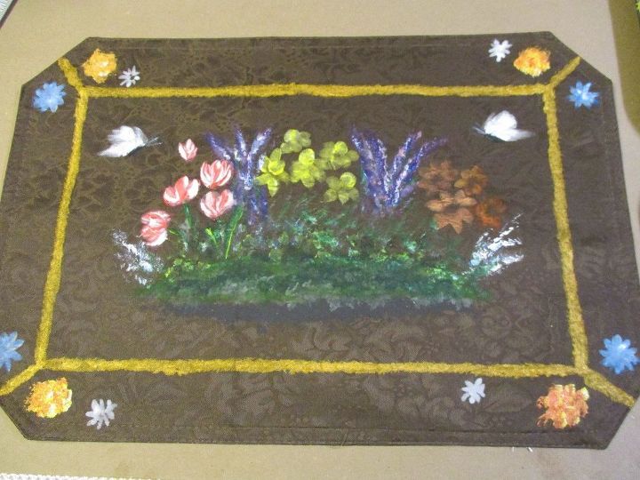 re purposed dollar tree placemat to hanging wall art, crafts, paint colors, repurposing upcycling, wall decor