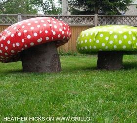 diy toadstool tyres, crafts, how to, landscape, repurposing upcycling