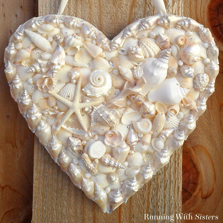 seashell heart door hanger, crafts, doors, how to