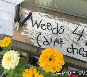 weeds for sale dirt cheap fun diy garden sign, crafts, gardening, how to, painting