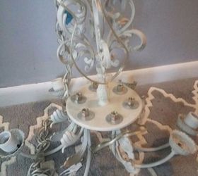 recycle 1 old chandelier 1 old door to this , doors, how to, lighting, painting, repurposing upcycling