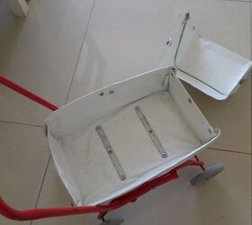 pram from years ago, crafts, how to, reupholster, Hood off