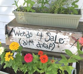weeds for sale dirt cheap fun diy garden sign, crafts, gardening, how to, painting