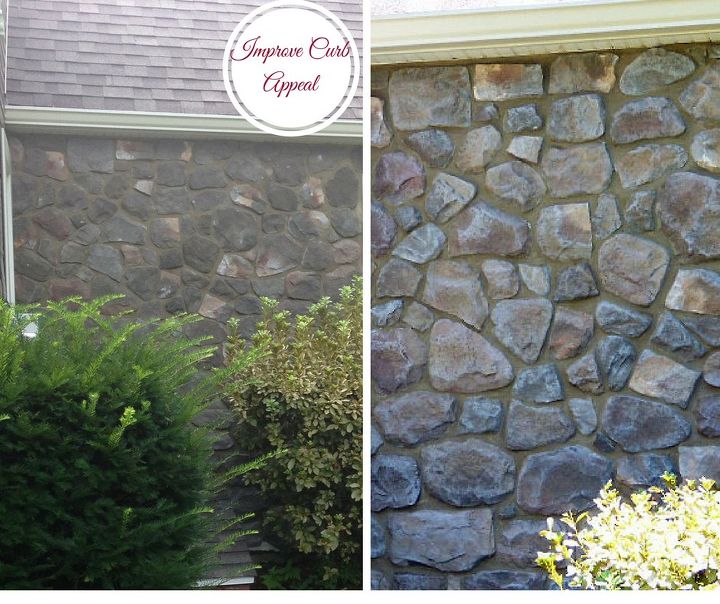 painting and staining a fauxe stone wall, concrete masonry, curb appeal, how to, painting