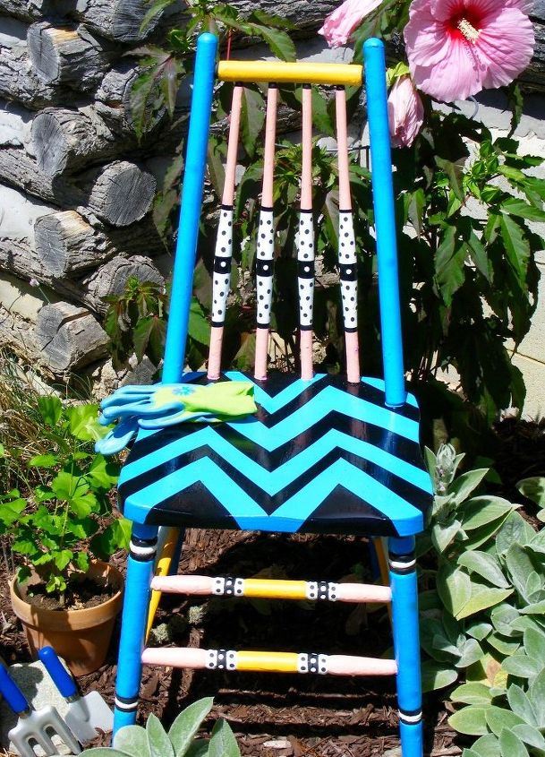 sassy garden whimsey chair , how to, landscape, painted furniture