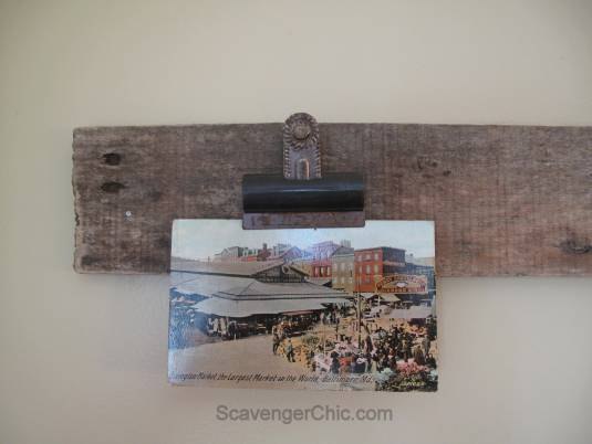 easy and free postcard artwork or photo display, crafts, how to, pallet, repurpose household items
