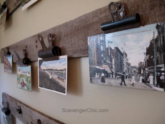 easy and free postcard artwork or photo display, crafts, how to, pallet, repurpose household items