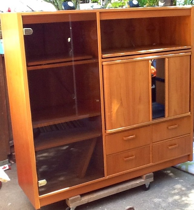 repurposing an outdated entertainment unit, Unit before we took it apart