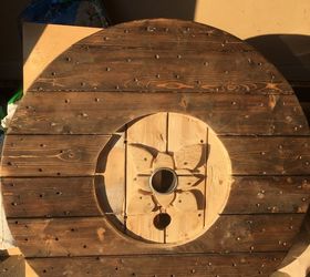cable spool wall clock, crafts, painting, repurposing upcycling