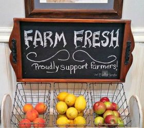 s want a farmhouse kitchen these easy ideas are brilliant , kitchen design, Upcycle a blanket rack into a vegetable stand