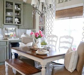 s want a farmhouse kitchen these easy ideas are brilliant , kitchen design, Add a wooden bench at your table