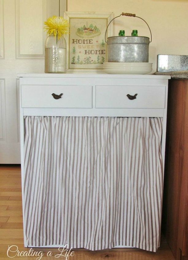 s want a farmhouse kitchen these easy ideas are brilliant , kitchen design, Use a curtain instead of cabinet doors