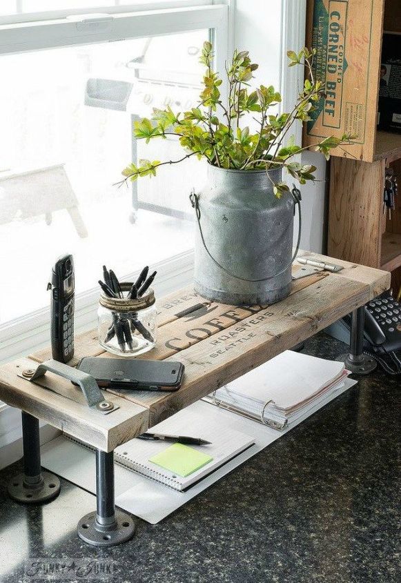 s want a farmhouse kitchen these easy ideas are brilliant , kitchen design, Add a stenciled wooden shelf for extra room