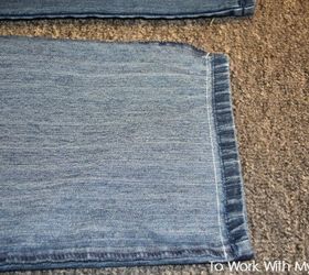 upcycled denim stuff sack, crafts, how to, repurposing upcycling