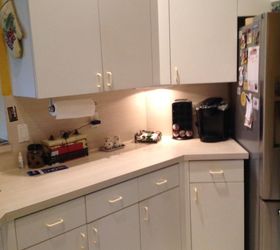 How can I update my plain white formica cabinets? Plz help!!!!