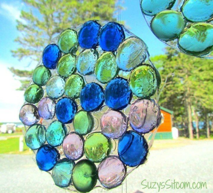s why everyone is saving their empty food containers, repurposing upcycling, They make beautiful sun catchers