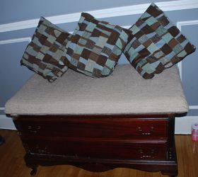 bench hidden litter box, how to, painted furniture, pets, pets animals, repurpose household items, reupholster
