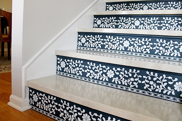 stenciled stairs worth staring at