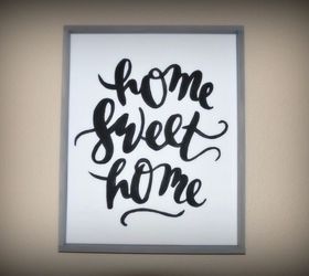Hogar dulce hogar: DIY Arte de pared pintado a mano con marco