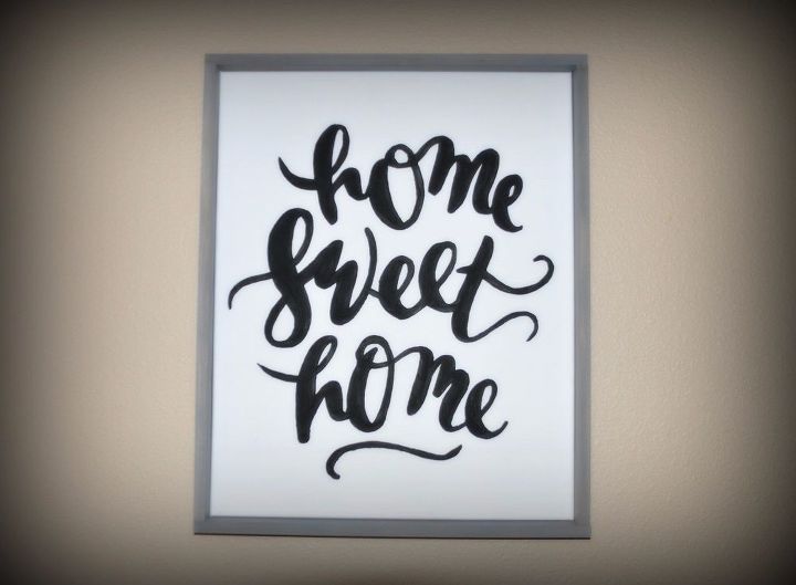 hogar dulce hogar diy arte de pared pintado a mano con marco