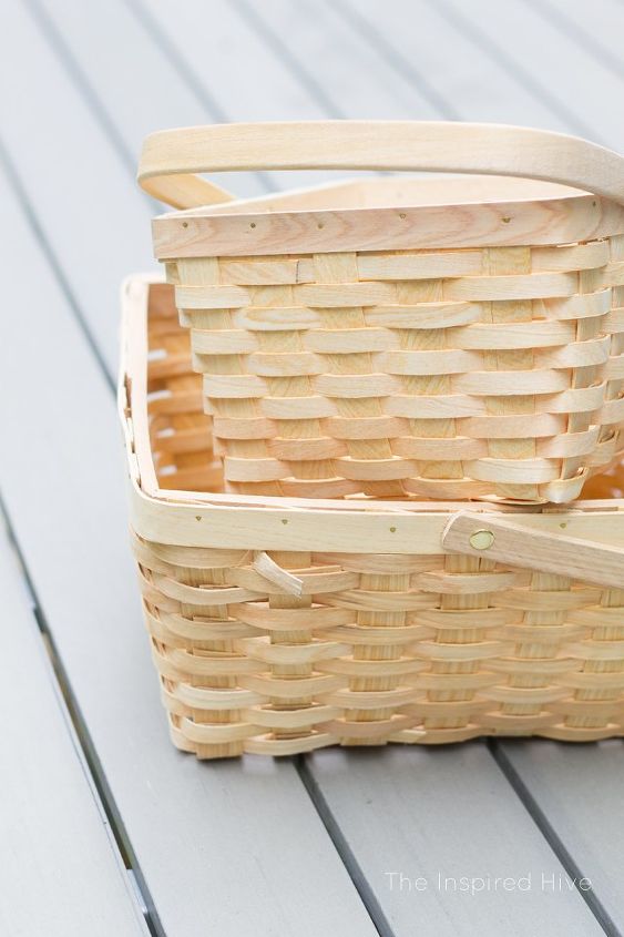 turn baskets into produce storage, crafts, organizing, painting, storage ideas